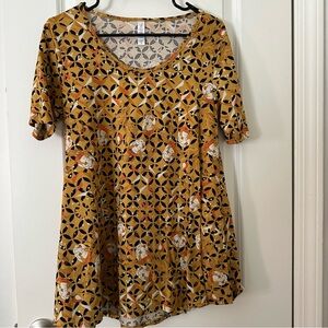 LuLaRoe Beige and Black Patterned Top